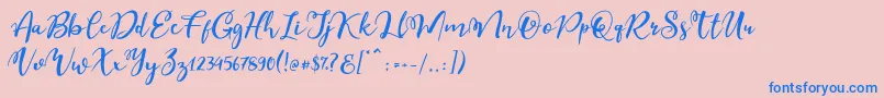 フォントEsteh – ピンクの背景に青い文字