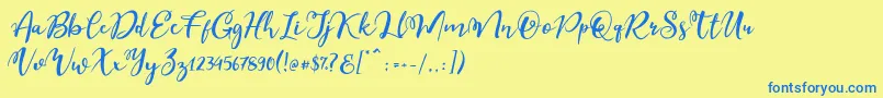 Шрифт Esteh – синие шрифты на жёлтом фоне