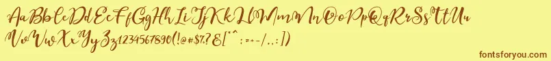 Шрифт Esteh – коричневые шрифты на жёлтом фоне