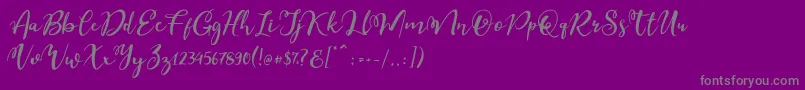 Esteh-fontti – harmaat kirjasimet violetilla taustalla
