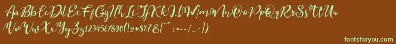 Esteh Font – Green Fonts on Brown Background