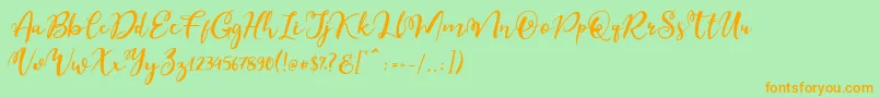 Esteh Font – Orange Fonts on Green Background