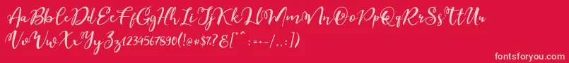 Esteh-Schriftart – Rosa Schriften auf rotem Hintergrund