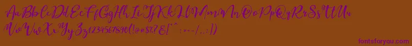 Esteh Font – Purple Fonts on Brown Background