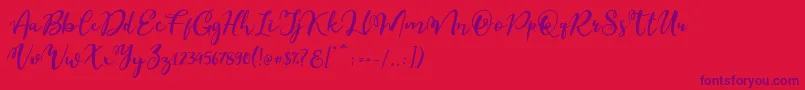 Esteh-Schriftart – Violette Schriften auf rotem Hintergrund