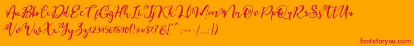 Шрифт Esteh – красные шрифты на оранжевом фоне