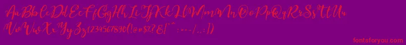 Esteh-Schriftart – Rote Schriften auf violettem Hintergrund