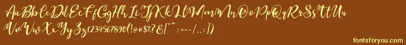Esteh-fontti – keltaiset fontit ruskealla taustalla
