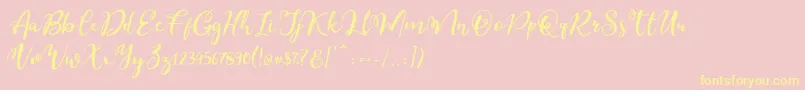 Esteh-fontti – keltaiset fontit vaaleanpunaisella taustalla
