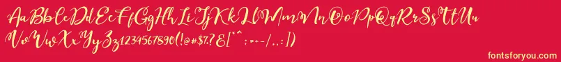 Esteh-fontti – keltaiset fontit punaisella taustalla