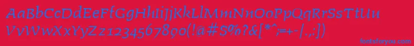 Faustitalic Font – Blue Fonts on Red Background