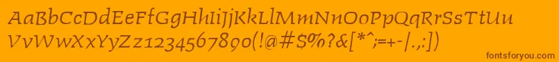 Faustitalic Font – Brown Fonts on Orange Background