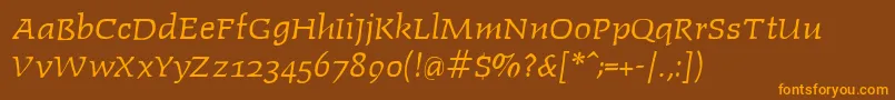 Faustitalic Font – Orange Fonts on Brown Background