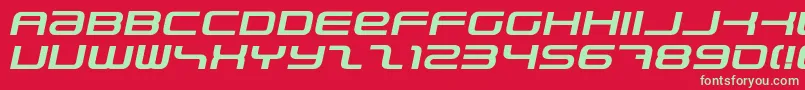 Fonte PhatboySlimBolditalic – fontes verdes em um fundo vermelho