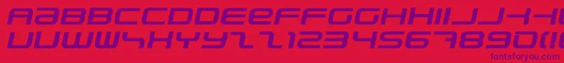 Fonte PhatboySlimBolditalic – fontes roxas em um fundo vermelho