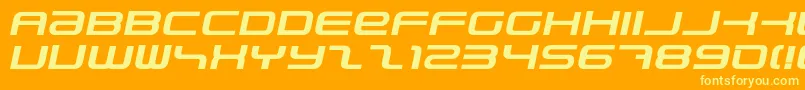 Czcionka PhatboySlimBolditalic – żółte czcionki na pomarańczowym tle
