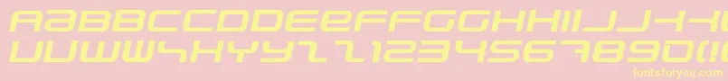 PhatboySlimBolditalic-Schriftart – Gelbe Schriften auf rosa Hintergrund