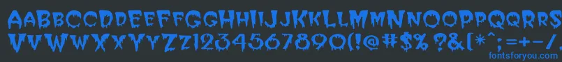 Bloodc Font – Blue Fonts on Black Background