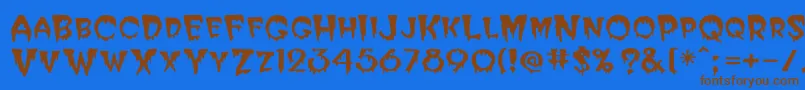 Bloodc Font – Brown Fonts on Blue Background