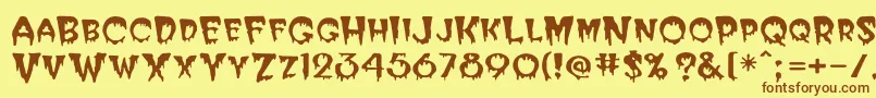 Bloodc Font – Brown Fonts on Yellow Background