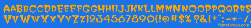 Bloodc Font – Orange Fonts on Blue Background