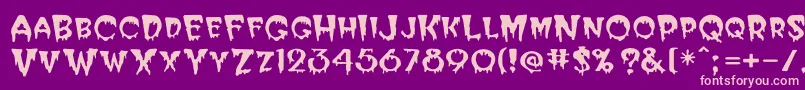 Bloodc Font – Pink Fonts on Purple Background