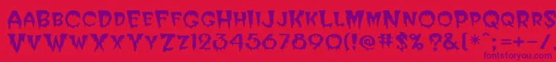 Bloodc Font – Purple Fonts on Red Background