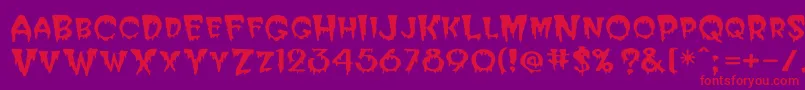 Bloodc Font – Red Fonts on Purple Background