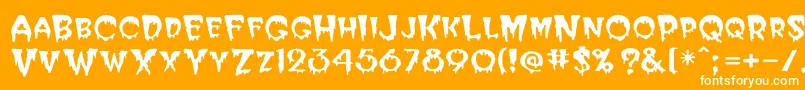 Bloodc Font – White Fonts on Orange Background