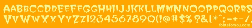 Czcionka Bloodc – żółte czcionki na pomarańczowym tle