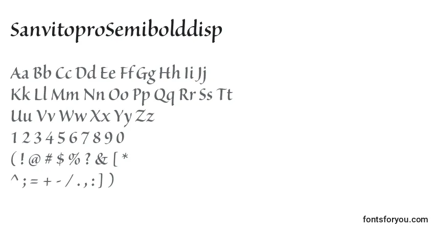 A fonte SanvitoproSemibolddisp – alfabeto, números, caracteres especiais