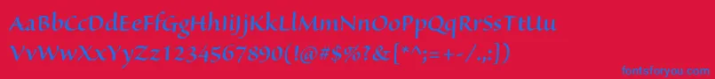 SanvitoproSemibolddisp Font – Blue Fonts on Red Background