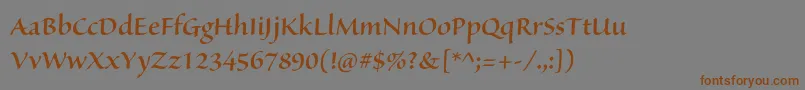 SanvitoproSemibolddisp Font – Brown Fonts on Gray Background