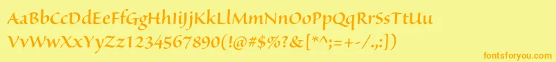 SanvitoproSemibolddisp Font – Orange Fonts on Yellow Background