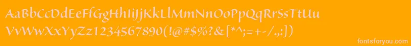 SanvitoproSemibolddisp Font – Pink Fonts on Orange Background