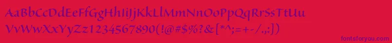 SanvitoproSemibolddisp Font – Purple Fonts on Red Background