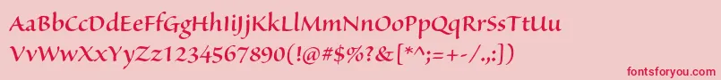 SanvitoproSemibolddisp Font – Red Fonts on Pink Background