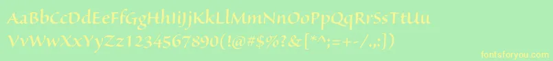 SanvitoproSemibolddisp Font – Yellow Fonts on Green Background