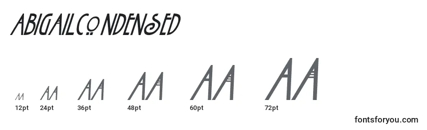 Размеры шрифта AbigailCondensed