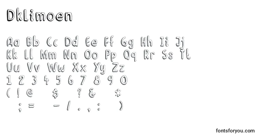 A fonte DkLimoen – alfabeto, números, caracteres especiais