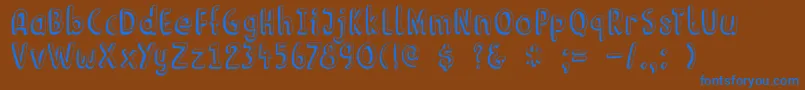 DkLimoen-Schriftart – Blaue Schriften auf braunem Hintergrund