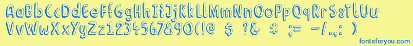 DkLimoen Font – Blue Fonts on Yellow Background