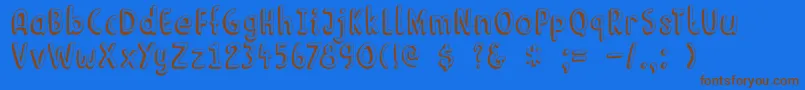 DkLimoen-Schriftart – Braune Schriften auf blauem Hintergrund