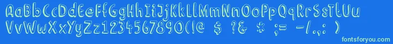 DkLimoen Font – Green Fonts on Blue Background