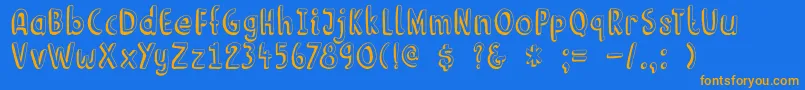 DkLimoen Font – Orange Fonts on Blue Background