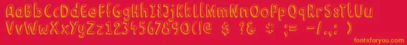 DkLimoen Font – Orange Fonts on Red Background