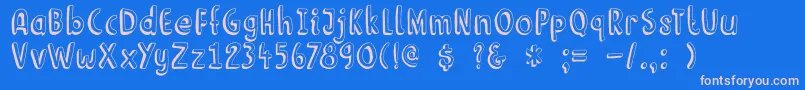 DkLimoen Font – Pink Fonts on Blue Background