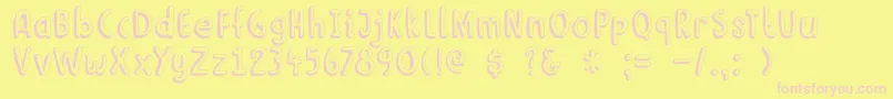 DkLimoen Font – Pink Fonts on Yellow Background