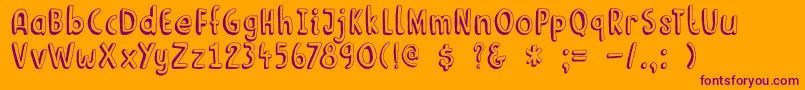 DkLimoen-Schriftart – Violette Schriften auf orangefarbenem Hintergrund