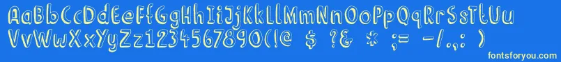 DkLimoen Font – Yellow Fonts on Blue Background